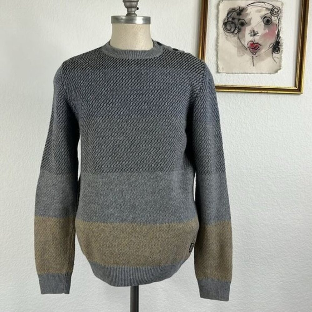 Barbour International Mens Grey Strata Crew Jumper